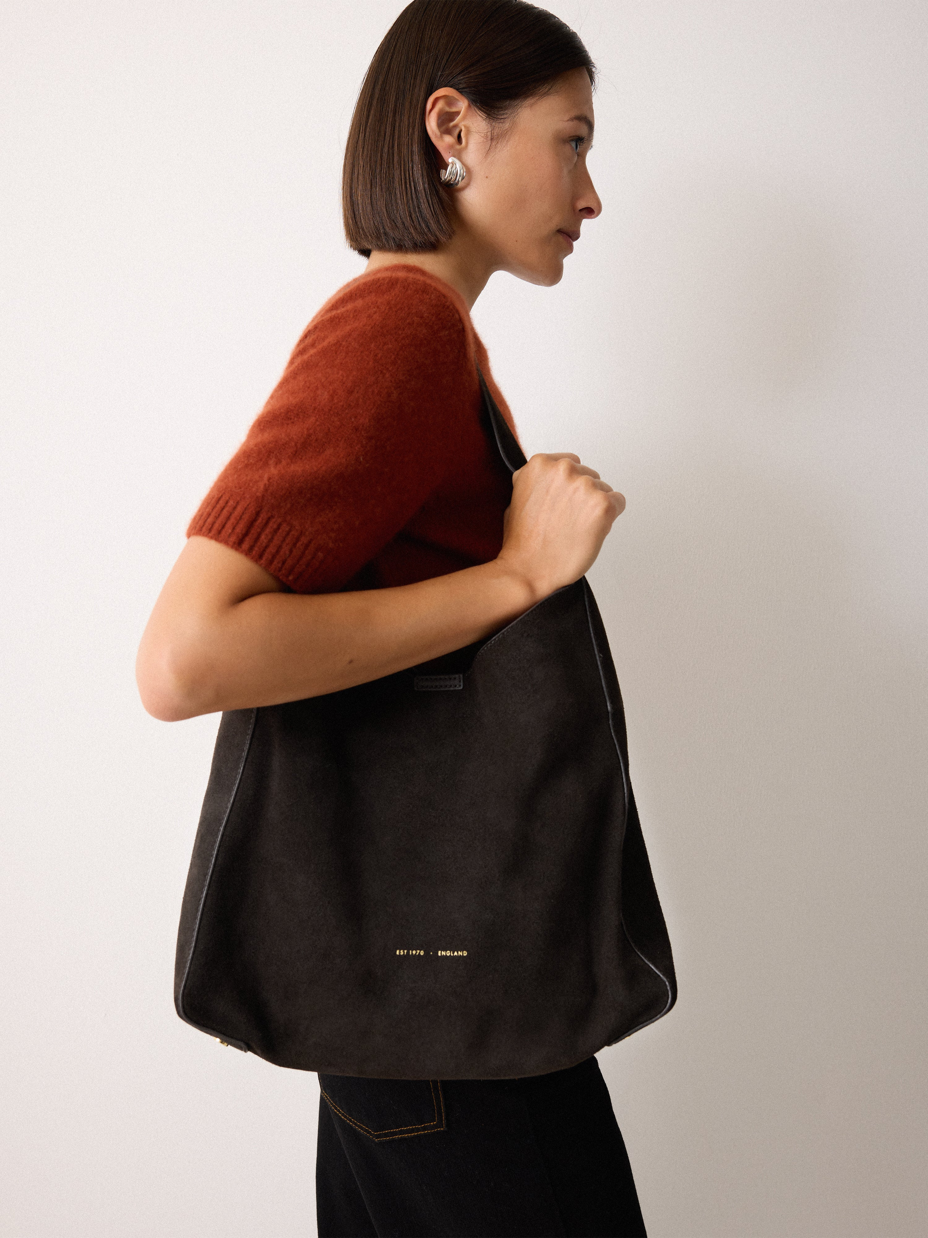 Heckfield Suede Tote | Chocolate | Jigsaw (UK)