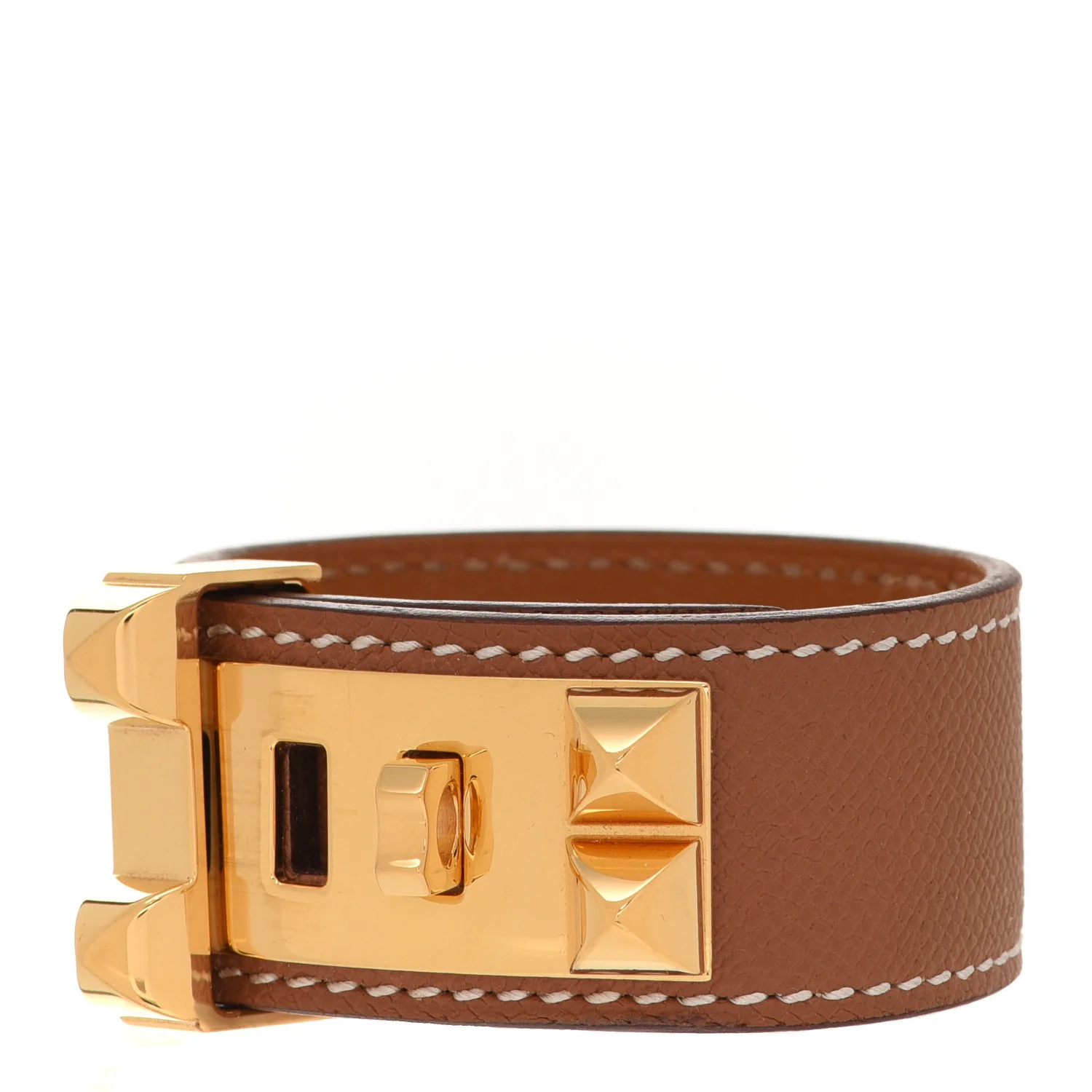 HERMES Madame Calfskin Collier de Chien 24 Bracelet T1 Gold | FASHIONPHILE | FASHIONPHILE (US)