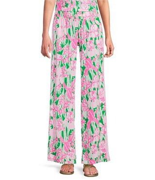 Coordinating Bal Harbour Stretch Floral Print Palazzo Pants | Dillard's
