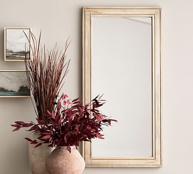 Field Handcrafted Wooden 36" Round Wall Mirror | Pottery Barn (US)