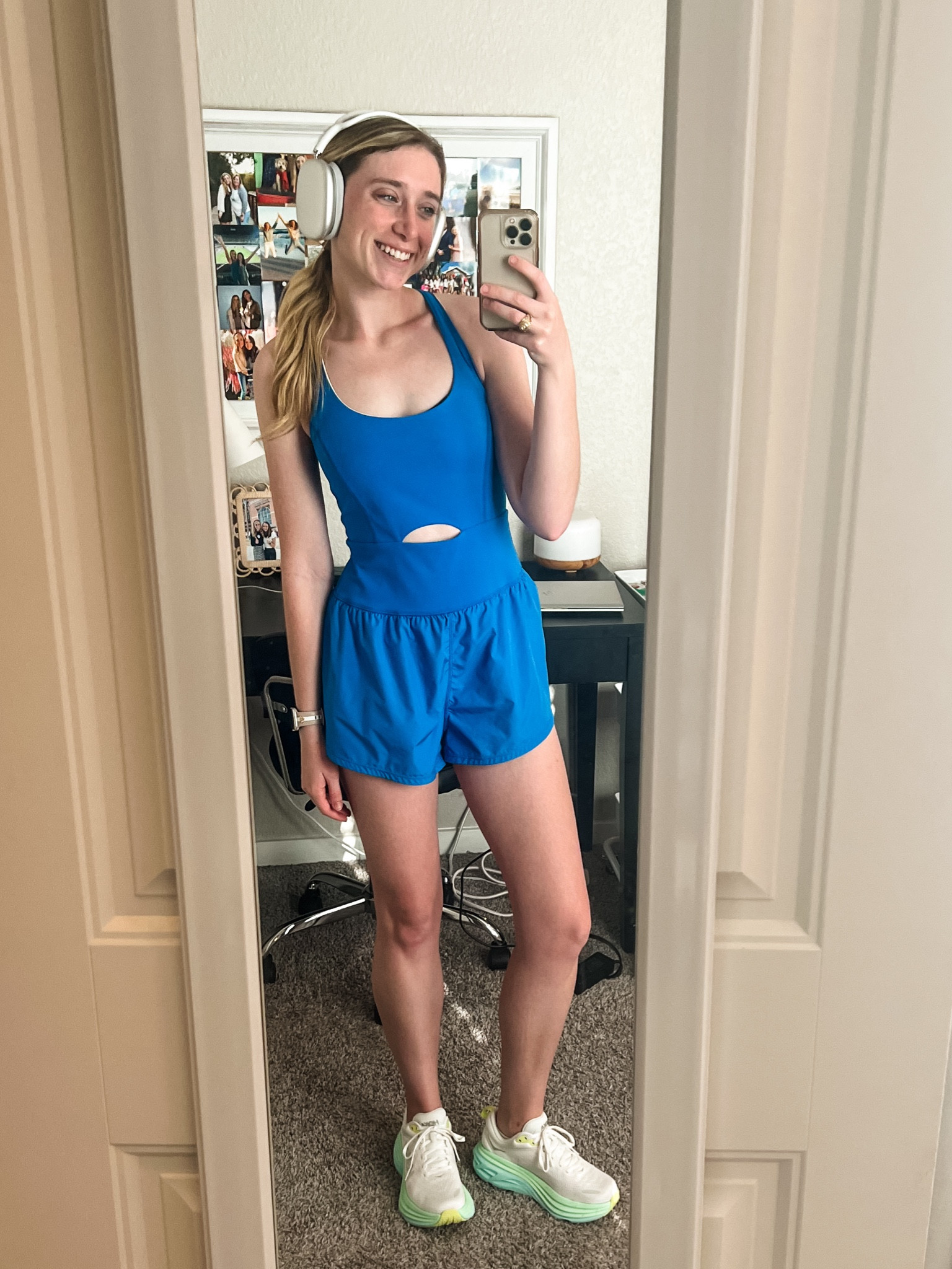 Fpmovement romper and my favorite hokas!! 💕 #fpmovement #athletic #running #workoutfit #workout #colorful #shoes #romper 

#LTKshoecrush #LTKfindsunder100 #LTKfitness
