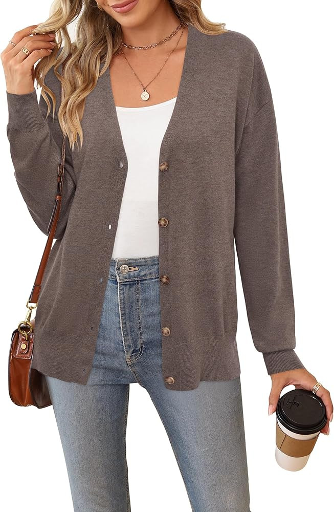 Arach&Cloz Women’s Wool Blend Lightweight Fall Business Casual Cardigan Sweaters | Amazon (US)