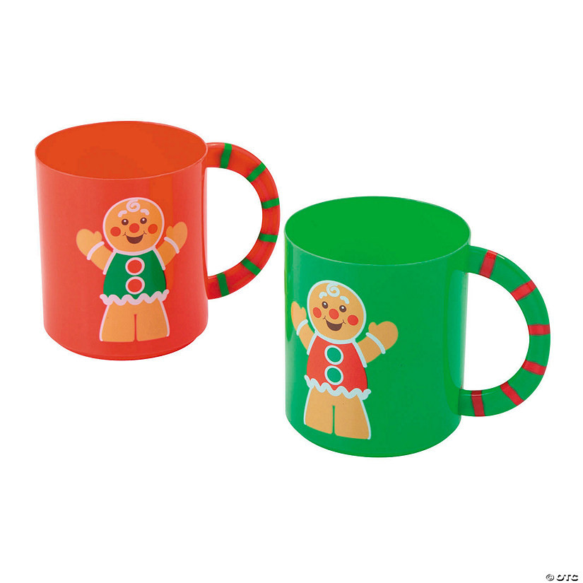 Holiday Gingerbread Man BPA-Free Plastic Mugs - 12 Ct. | Oriental Trading Company