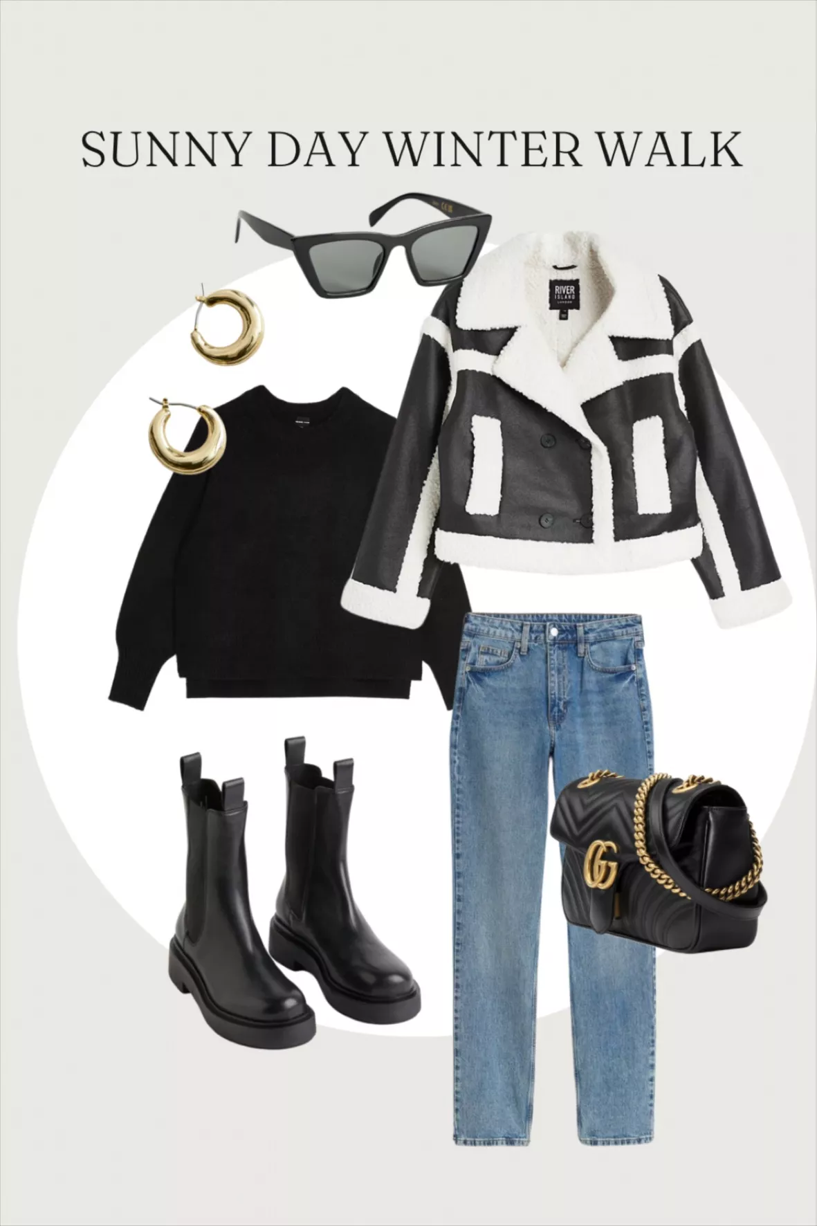 Black faux leather cropped aviator … curated on LTK