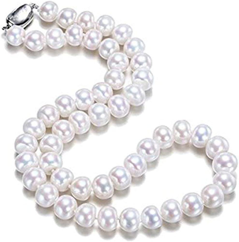 JYX Pearl Classic AA Quality Near-Round 7-8mm White Cultured Freshwater Pearl Necklace 16-64" | Amazon (US)