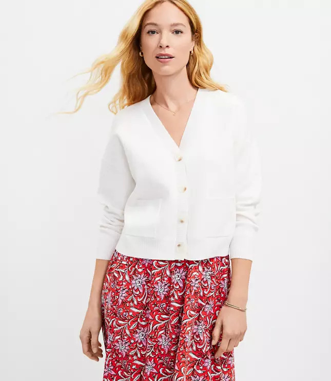 Pocket V-Neck Cardigan | LOFT