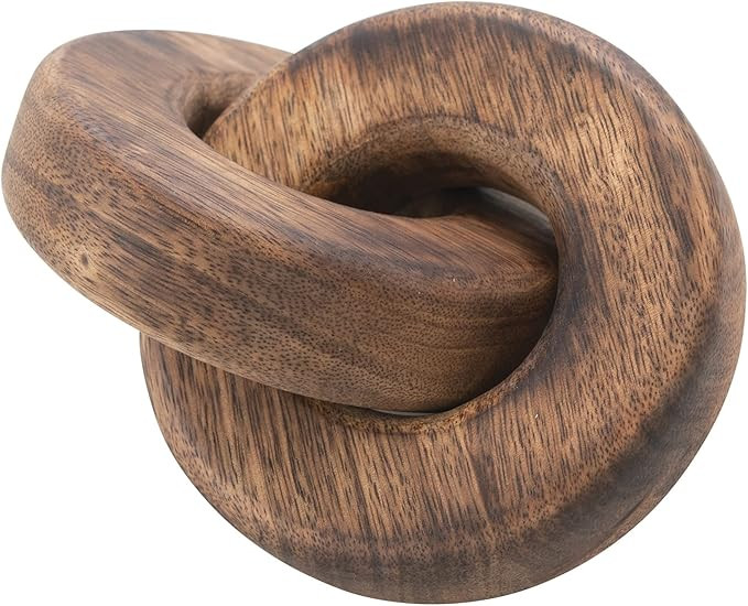 Creative Co-Op Mango Wood Chain Link, Burnt Finish Décor, Natural | Amazon (US)