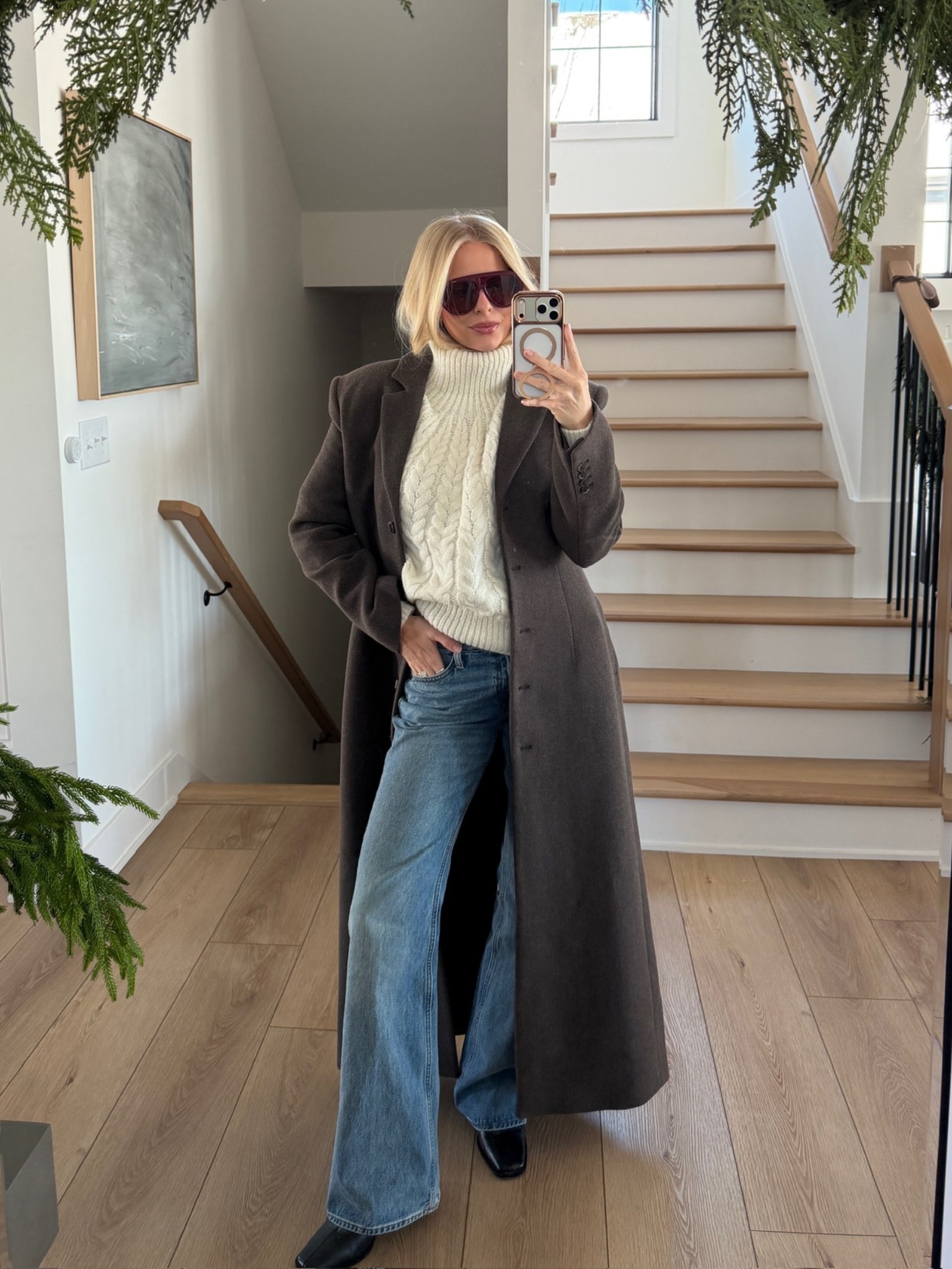 Winter outfit - wearing a medium in sweater and coat, 27 in jeans (blue Bellini please), boots are old but linking similar! #kathleenpost

Winter chic, cold weather outfit, aspen outfit, mountain chic

#LTKootd #LTKSeasonal #LTKHoliday