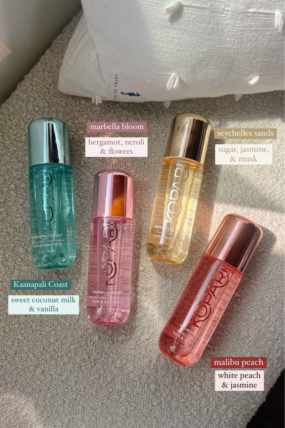 Must have fragrance mists from Kopari!

Fragrance mist, Kopari, hair & body mist, body & hair mist, summer fragrances, summer finds, vacation fragrances, fragrance recommendations, summery scents, summer scents

#LTKFindsUnder50 #LTKTravel #LTKBeauty