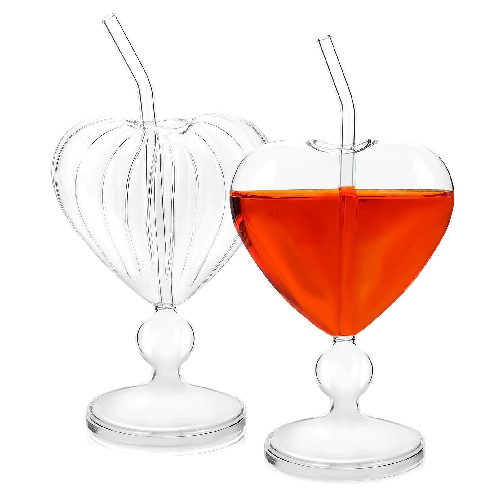 OUNONA 2 Pcs Cocktail Glasses Unique Wine Glasses Heart-shaped Romantic Juice Glasses Glassware w... | Walmart (US)