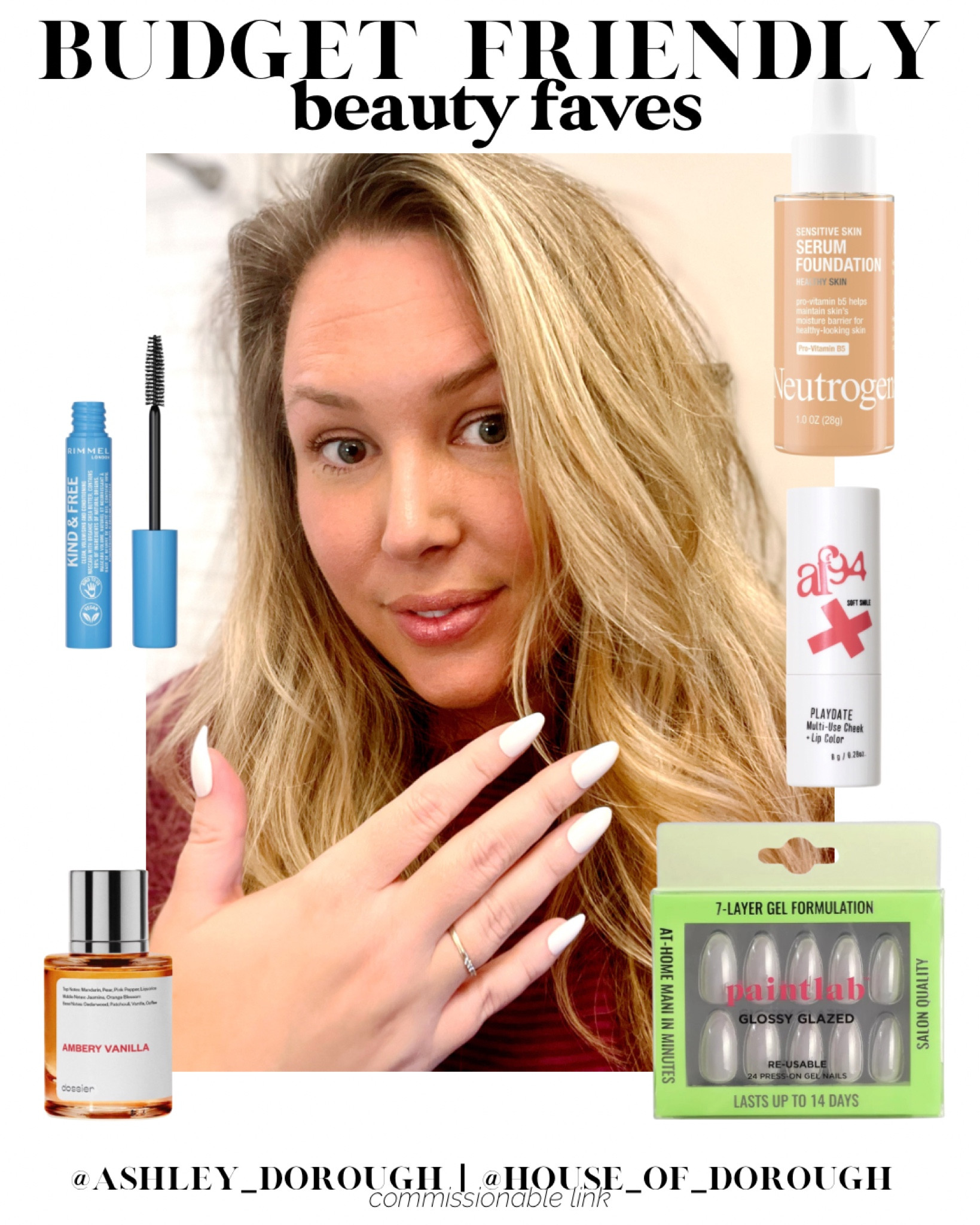 I’m sharing my favorite budget friendly beauty items on Walmart! Tried these diy press on paintlab nails and I LOVE them - only $10 and they’re so easy to do!! They look just like the ones I get done at the nail salon! Perfect if you’re in a pinch for time or budget! 

This dossier ambery vanilla perfume smells just like the designer version and for under $30! 

Huge fan of the Halsey brand af94 sold on Walmart, especially this cheek/lip stick that goes on so smooth! 

Also linking my favorite mascara for sensitive eyes as well as the Neutrogena serum foundation I can’t get enough of!! #walmartpartner @walmart 

#LTKover40 #LTKfindsunder50 #LTKbeauty