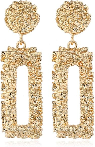 Large Geometric Dangle Earrings Long Section Stud Bohemian for Women Alloy Jewelry(GN0006) | Amazon (US)