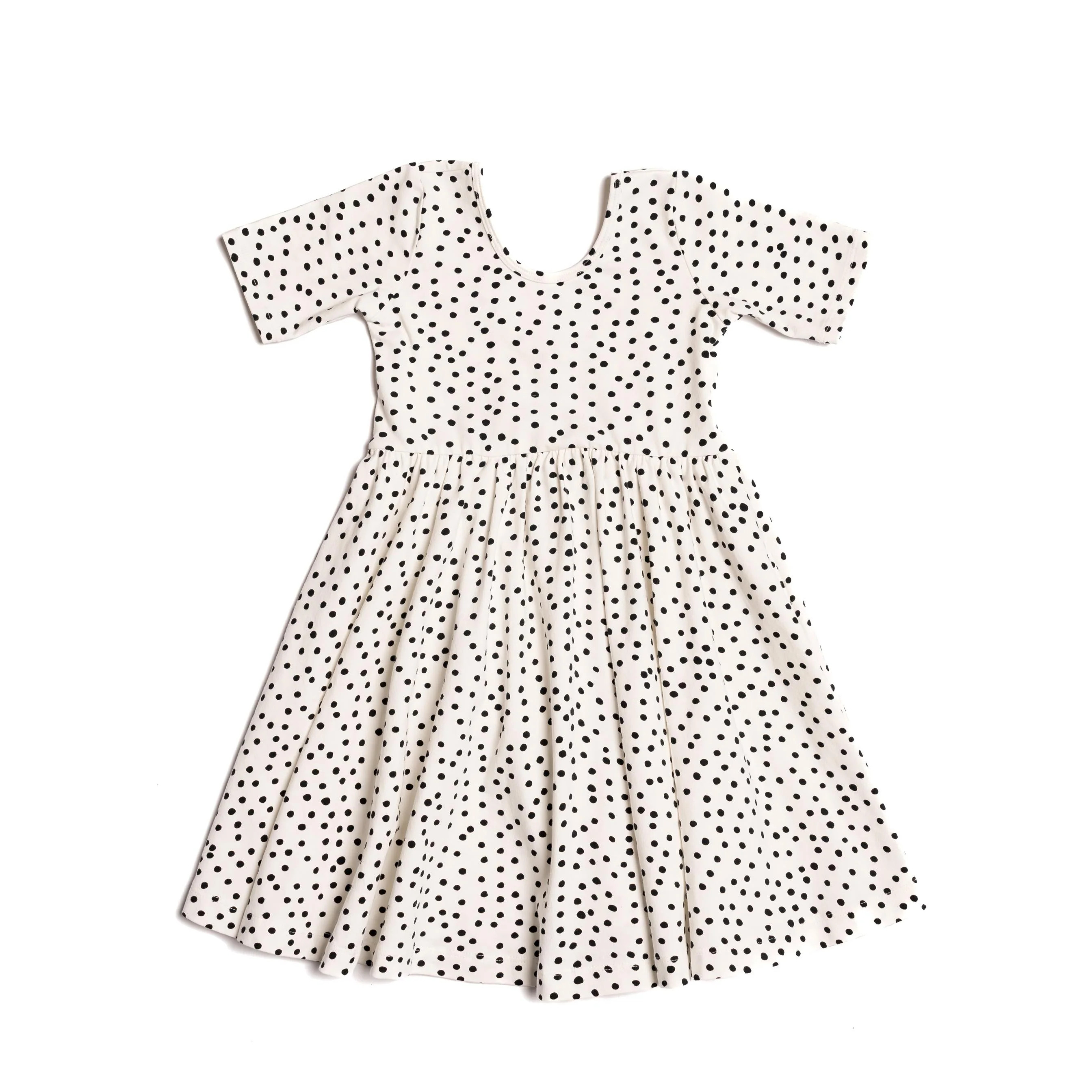 The Short Sleeve Ballet Dress in Ivory Dot | Alice + Ames