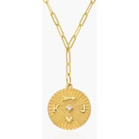 Tyra Initial Medallion Necklace with Diamond - Gold Vermeil | Oak & Luna (US)