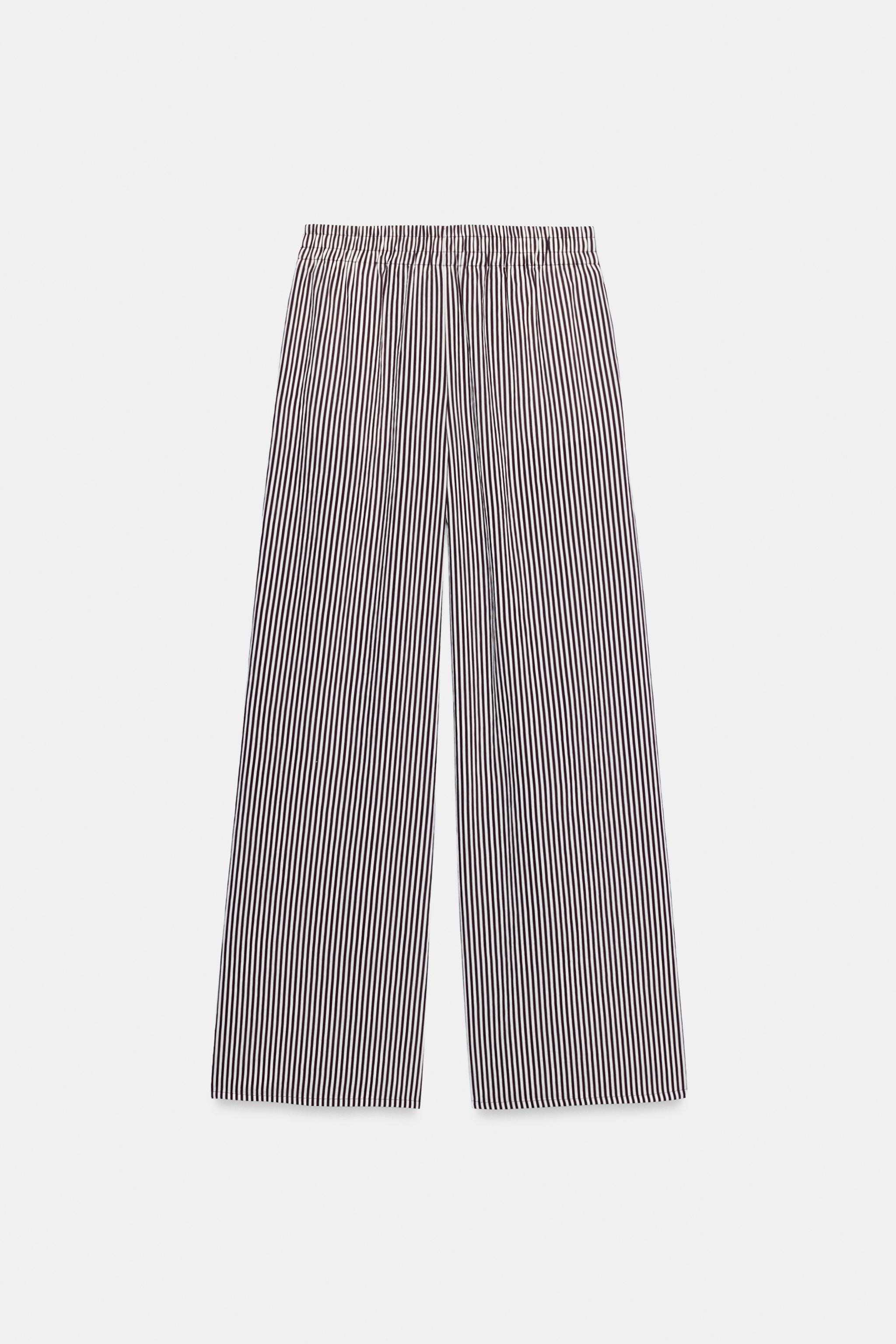 STRIPED WIDE-LEG TROUSERS | Zara UK