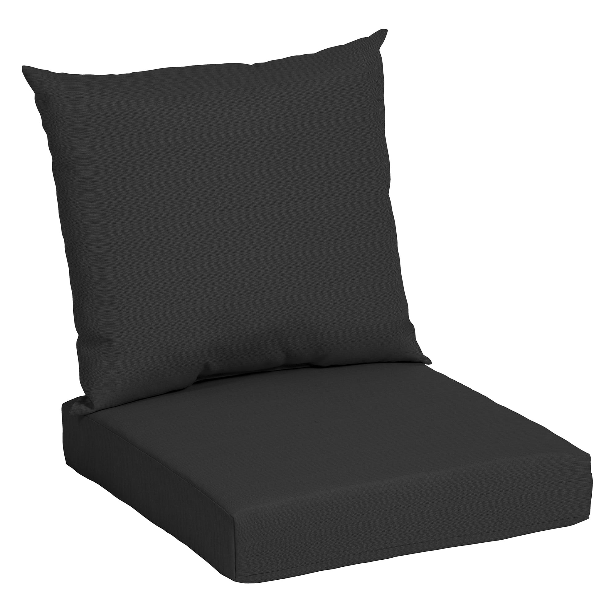Mainstays 45" L x 22.75" W Black Rectangle Outdoor 2 Piece Deep Seat Cushion | Walmart (US)