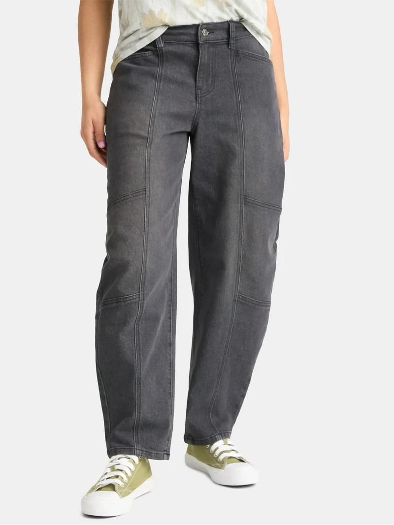Madden NYC Women's High Rise Barrel Jeans, 31" Inseam, Sizes XXS-XXL | Walmart (US)