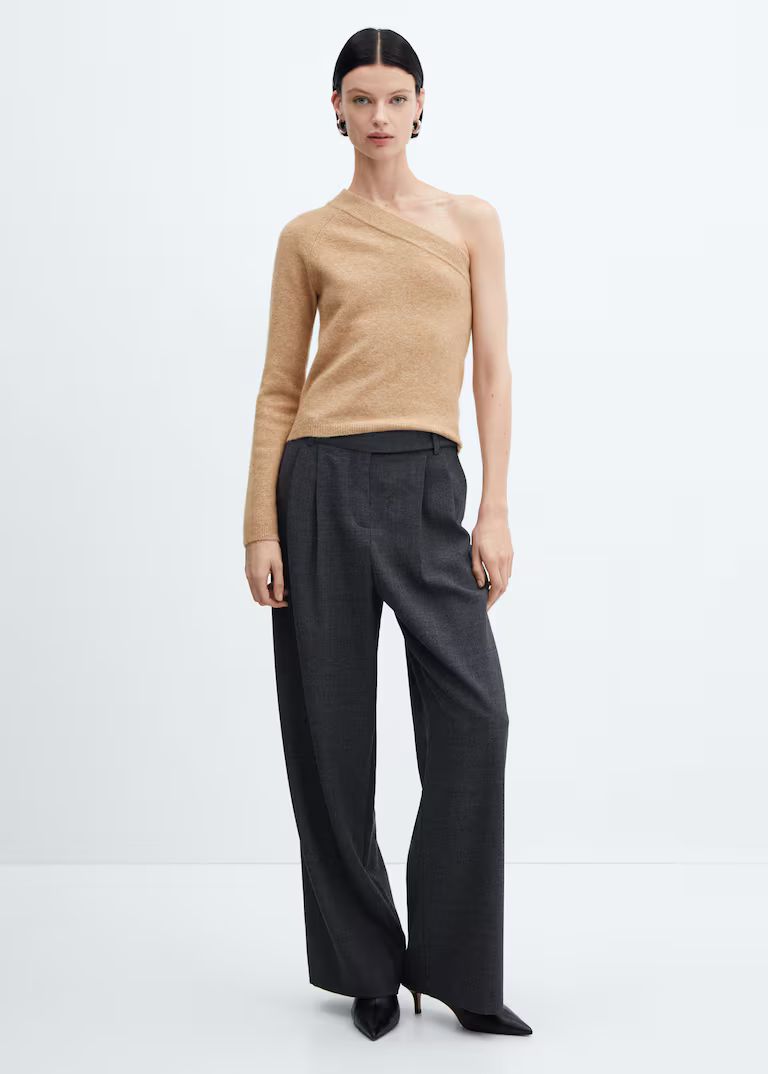 Asymmetric knit sweater | MANGO (UK)