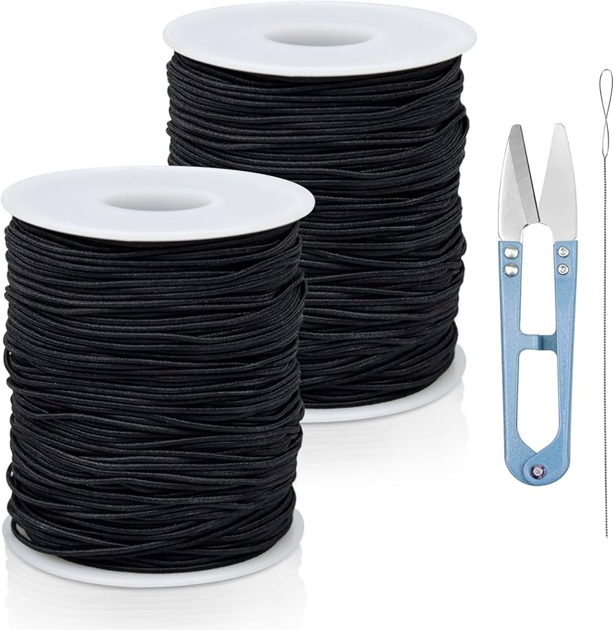 FIVEIZERO 2 Rolls Black Elastic Bracelet String Total 330 Feet,1mm,1.2mm,1.5mm Elastic Cord for B... | Amazon (US)