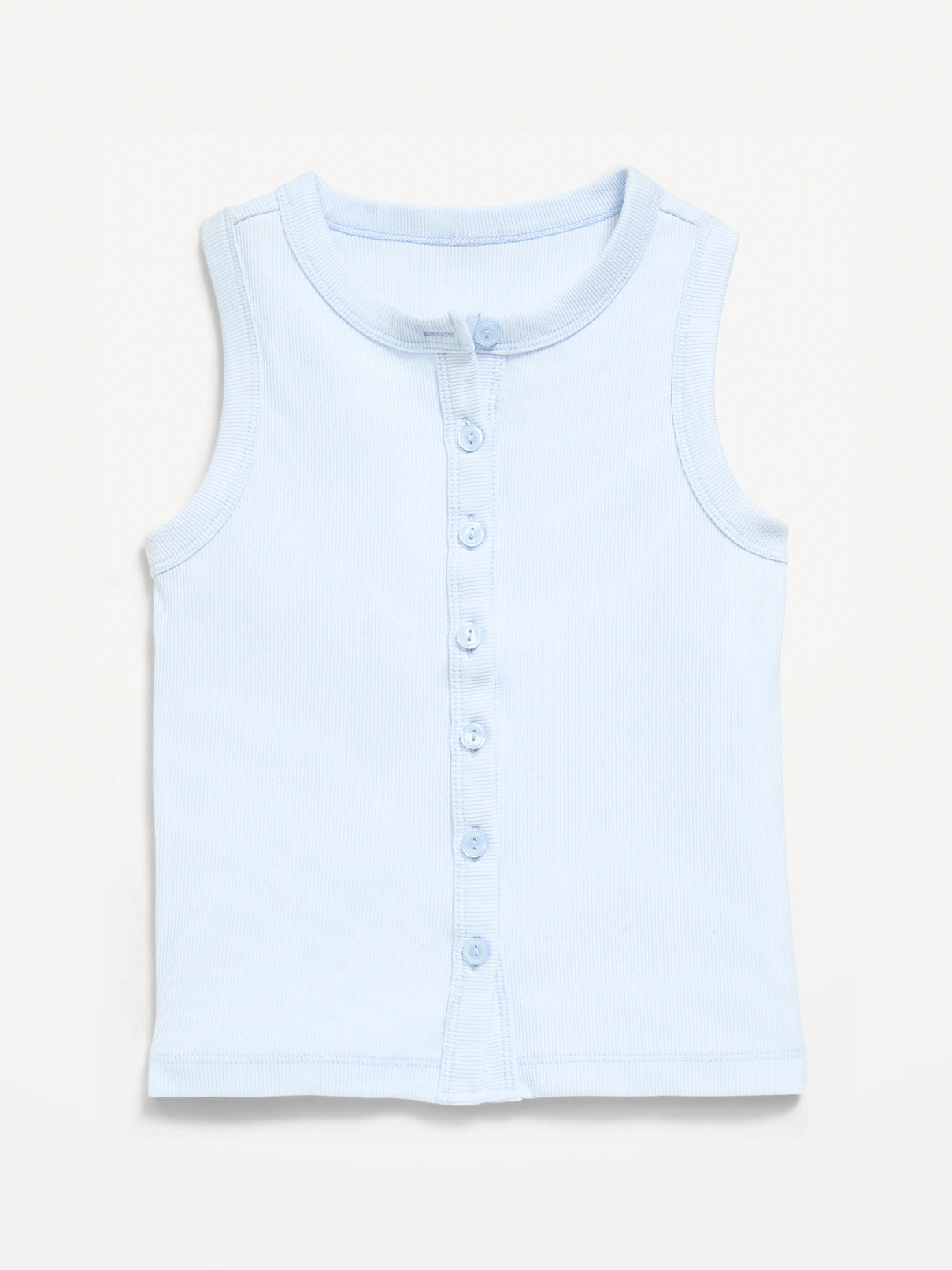 Fitted Sleeveless Ribbed Button-Front Top for Girls | Old Navy (US)