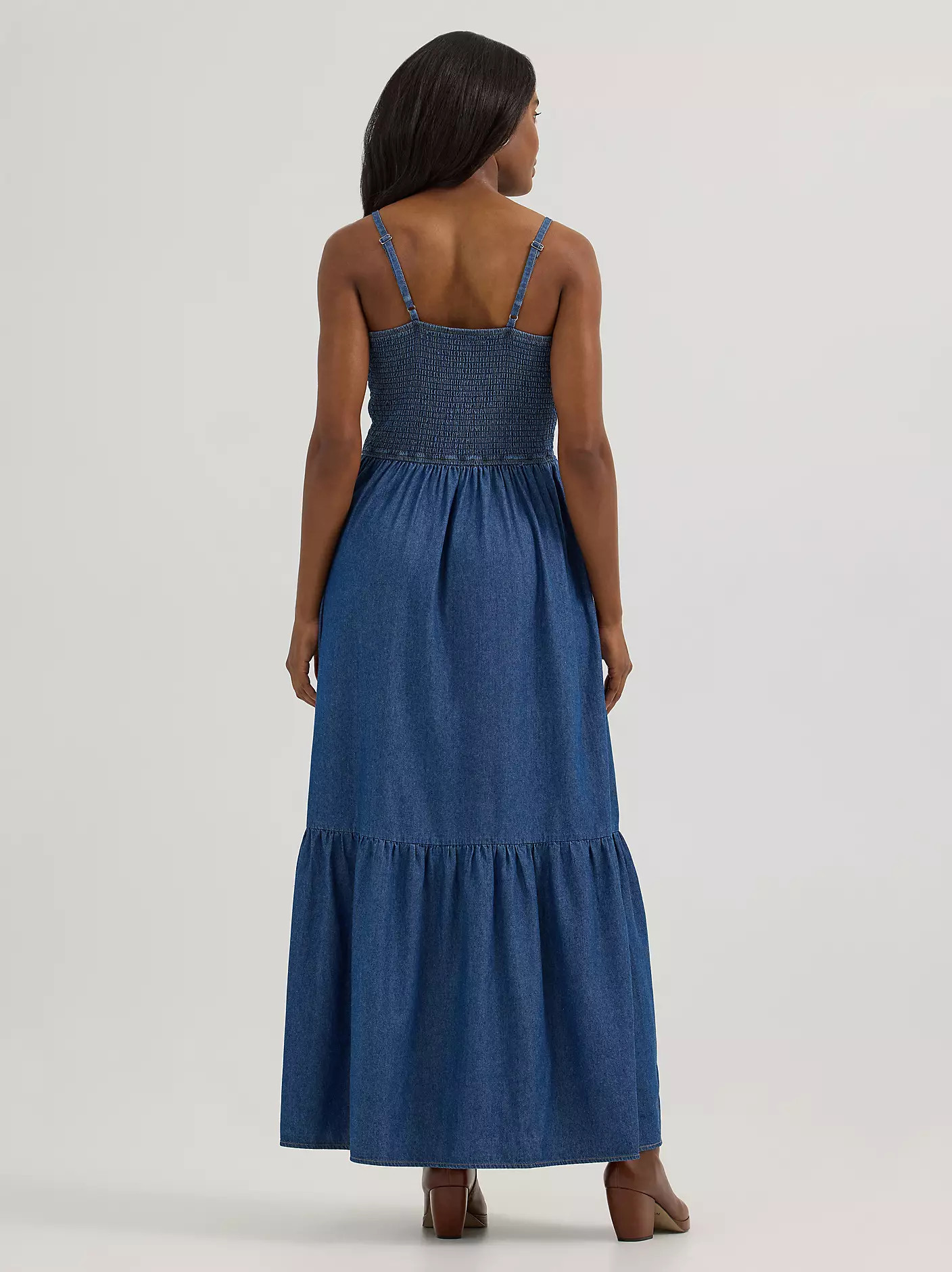 Women's Smocked Bodice Denim Maxi Dress | Wrangler