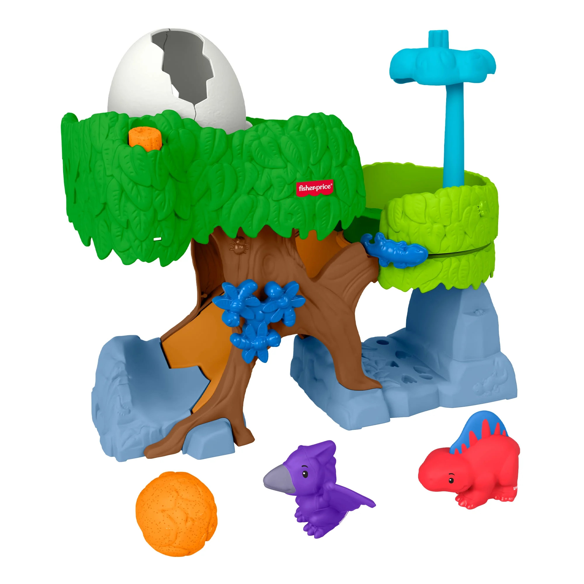 Fisher-Price Little People Dinosaur Hatch & Slide Playset Toddler Toy with 2 Figures | Walmart (US)