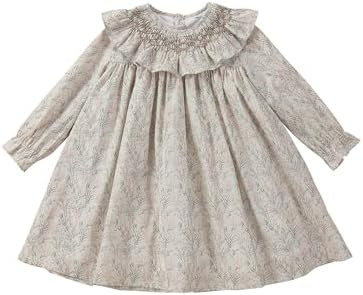 Twoflower Baby Girls Long Sleeve Smocking Clothing Toddler Fall Floral Smocked Dress Vintage Dres... | Amazon (US)