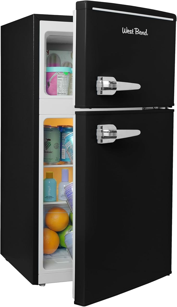West Bend Mini Fridge with Freezer for Bedroom, Office, Bar or Dorm Room, Retro Compact Refrigera... | Amazon (US)