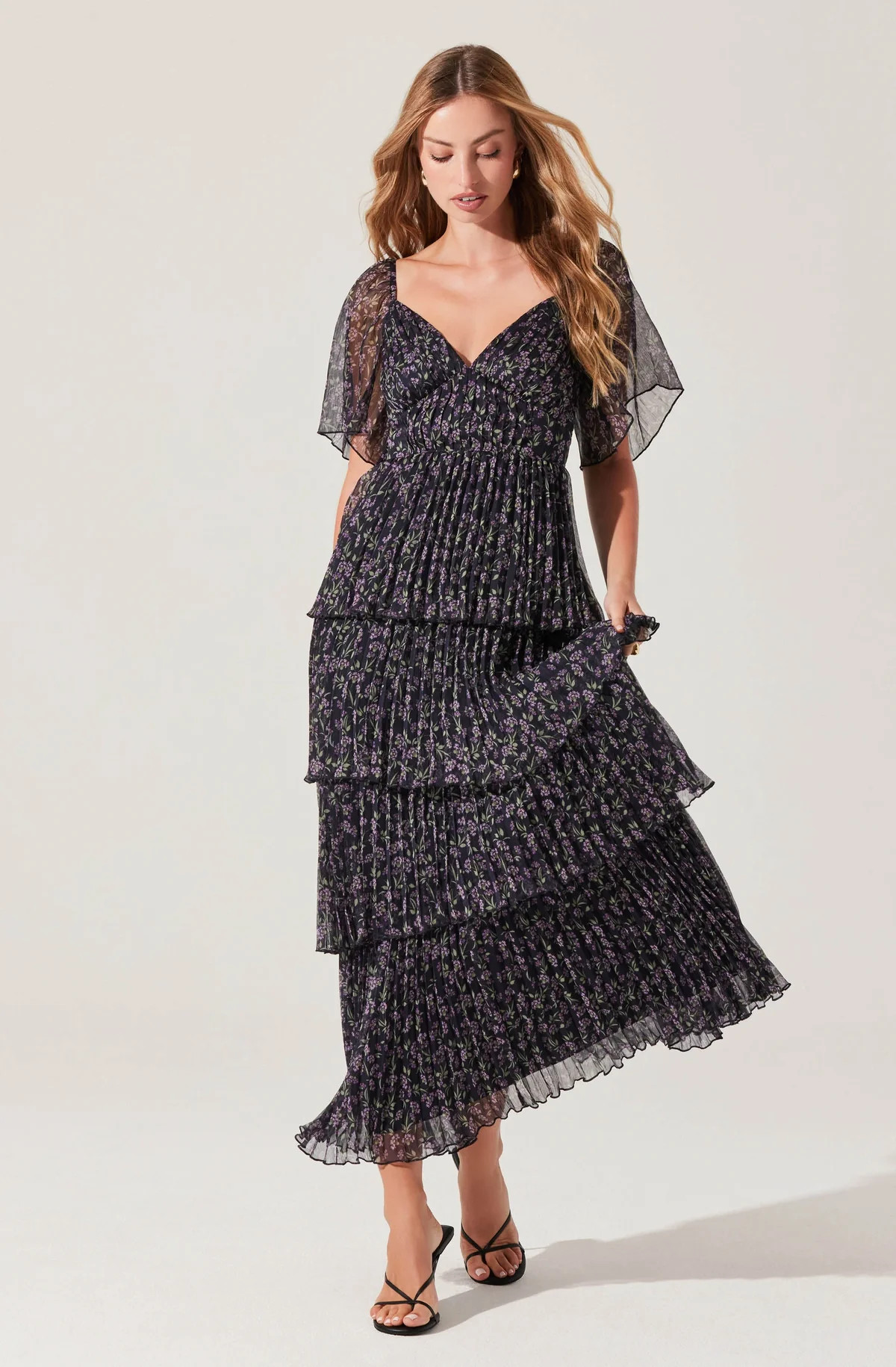 Gracelynn Pleated Tiered Maxi Dress | ASTR The Label (US)