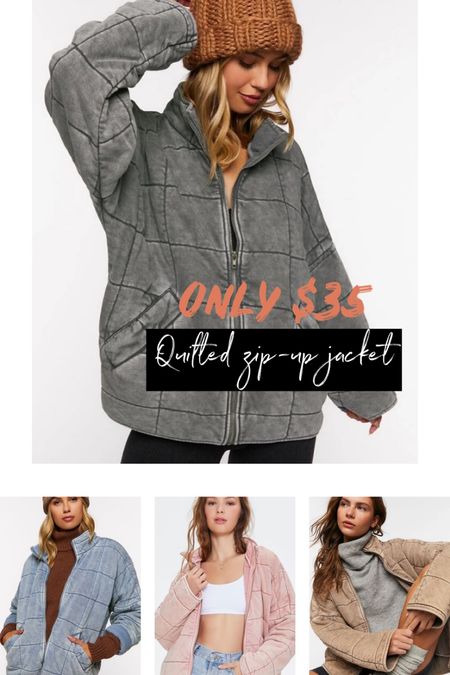 Forever 21 quilted zip up jacket only $35 Free People lookalike

#LTKunder50 #LTKsalealert #LTKstyletip
