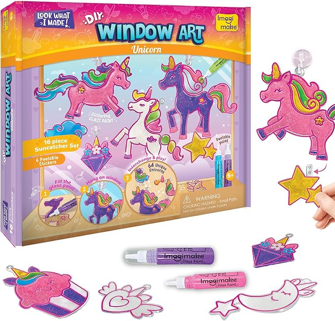 Imagimake Window Art Unicorn Toy Painting Kit | Suncatcher Art Supplies | Unicorn Toys for Girls ... | Amazon (US)