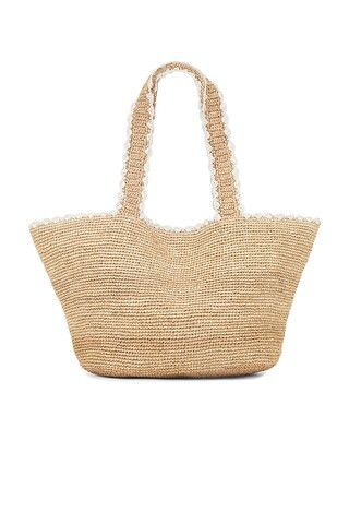 BTB Los Angeles Odesa Tote in Natural & White from Revolve.com | Revolve Clothing (Global)