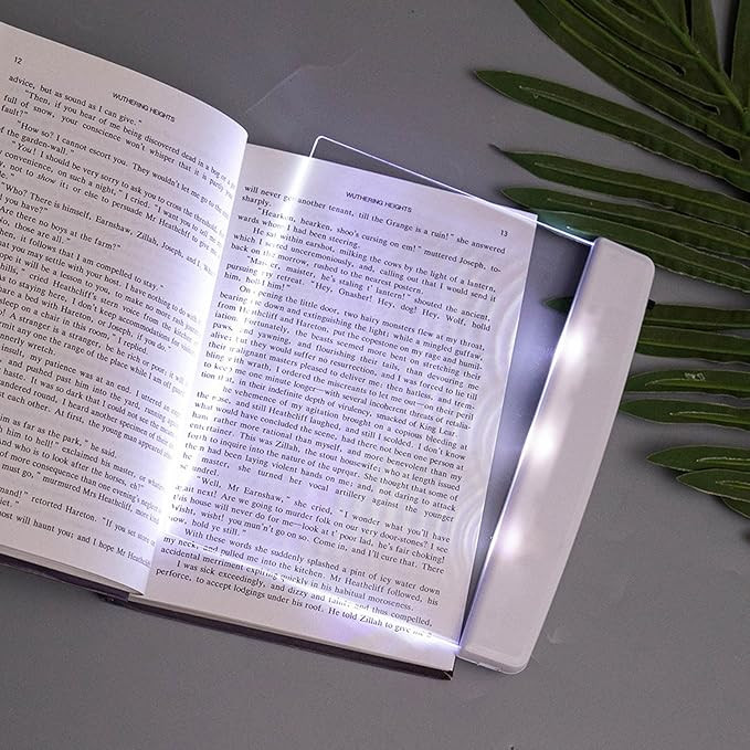 Juesi Flat Book Light Page Book Light for Reading in Bed at Night Clear LED Book Full Page Light ... | Amazon (US)