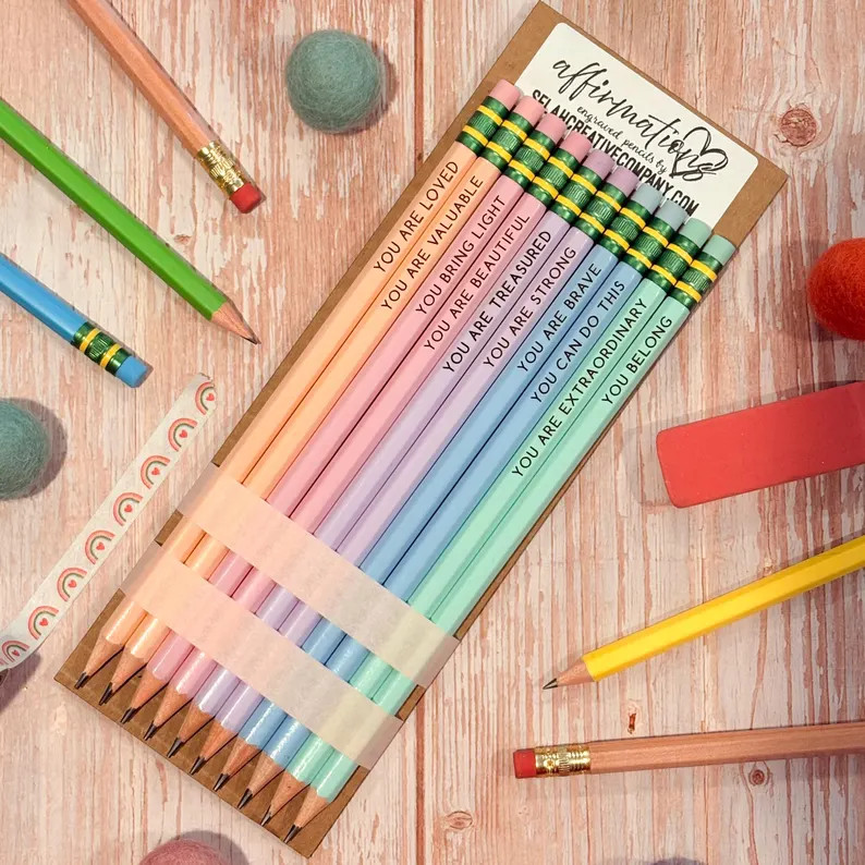 Faith > Fear Pencil Set - Biblical Affirmation Engraved Pencil Set \u2013 Inspirational Scripture... | Etsy (Global)