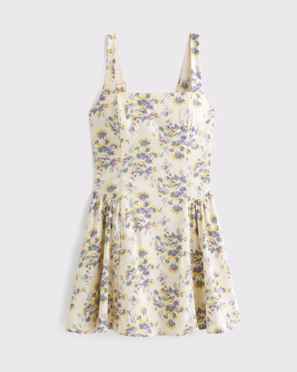 The A&F Mila Dipped-Waist Stretch Mini Dress | Abercrombie & Fitch (US)