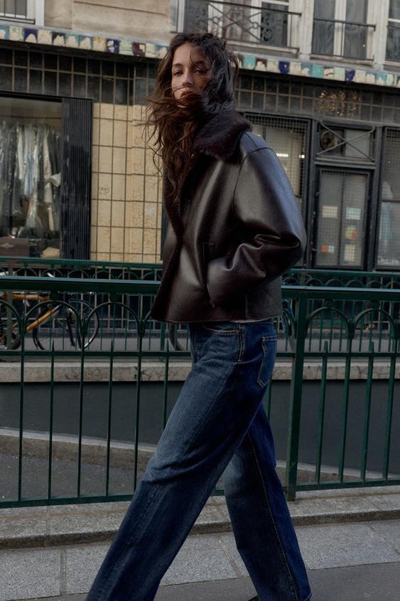 REVERSIBLE DOUBLE FACED FAUX LEATHER JACKET | Zara US