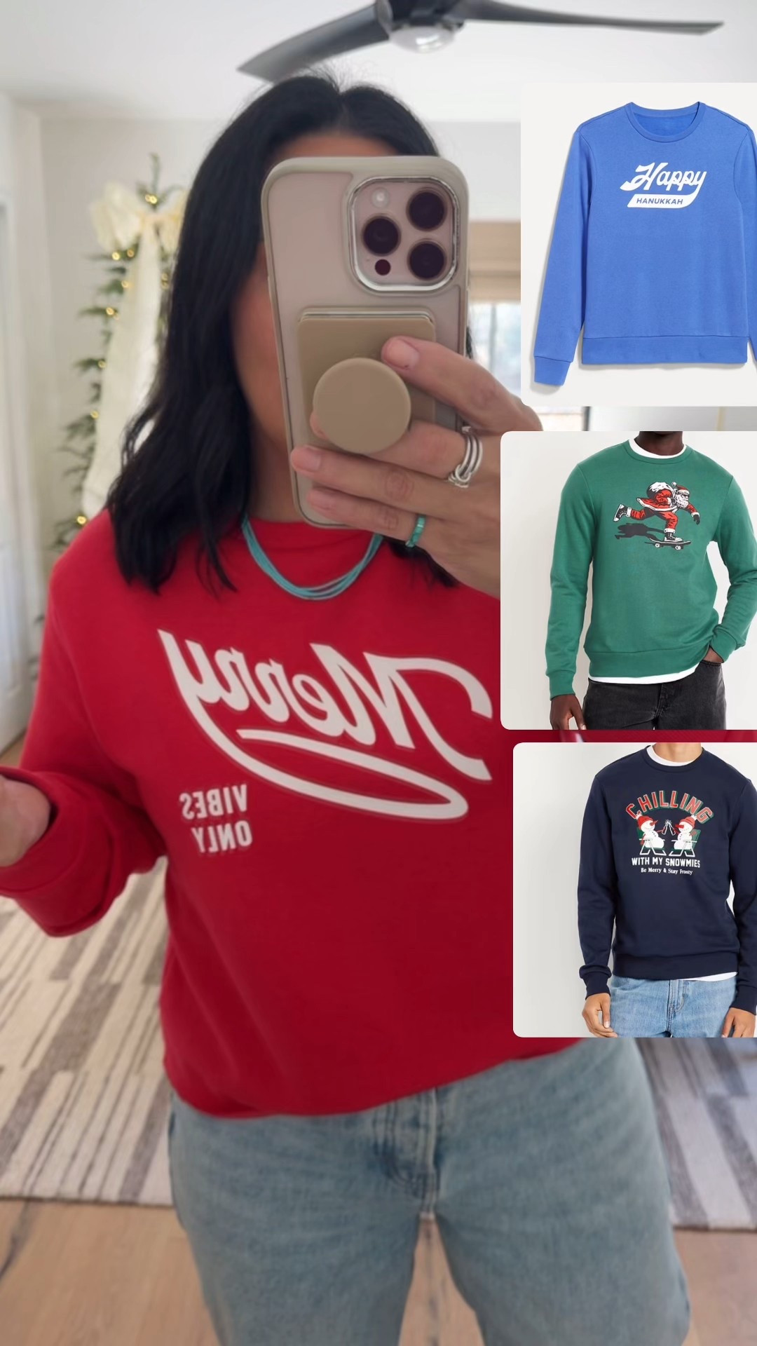 This sweatshirt is so cute and very soft! They fit tts but if you want more an oversized fit then I would suggest sizing up. I’m wearing a size large. 

#LTKOver40 #LTKHoliday #LTKMidsize