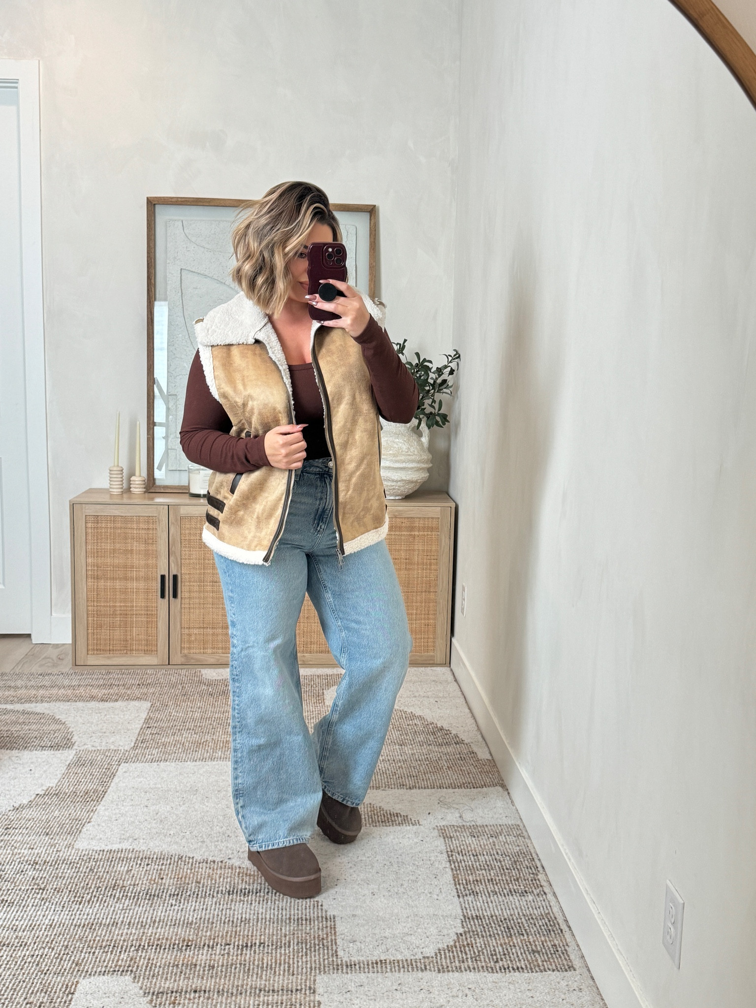 Jeans 31 
Vest xl 
Top L 


#LTKMidsize #LTKFindsUnder50 #LTKCyberWeek