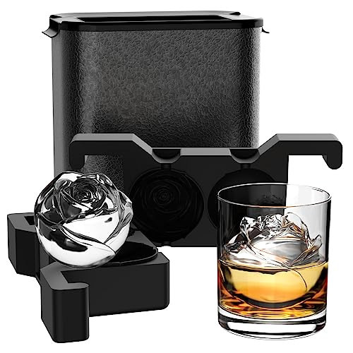 Rose Clear Ice Cube Maker: 2.5 Inch Crystal Clear Ice Cube Tray - 3D Rose Large Ice Ball Maker - Flower Shape Ice Cubes for Whiskey Cocktails Bourbon | Amazon (US)