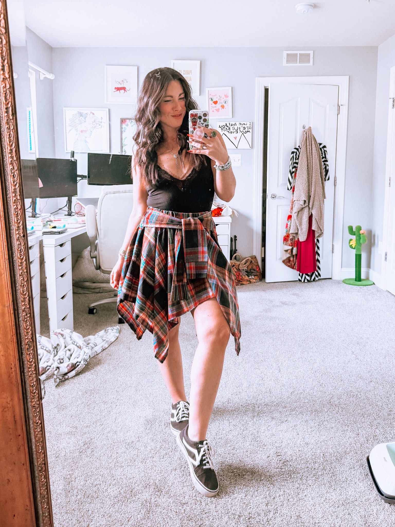 The ultimate plaid skirt that’s like tying a plaid shirt around your waist but it’s actually a skirt?! So soft and comfortable, like wearing a lightweight blanket. The perfect fall skirt! Will definitely be styling with some tall boots and sweater for the fall.

#LTKFindsUnder50 #LTKStyleTip #LTKFallSale