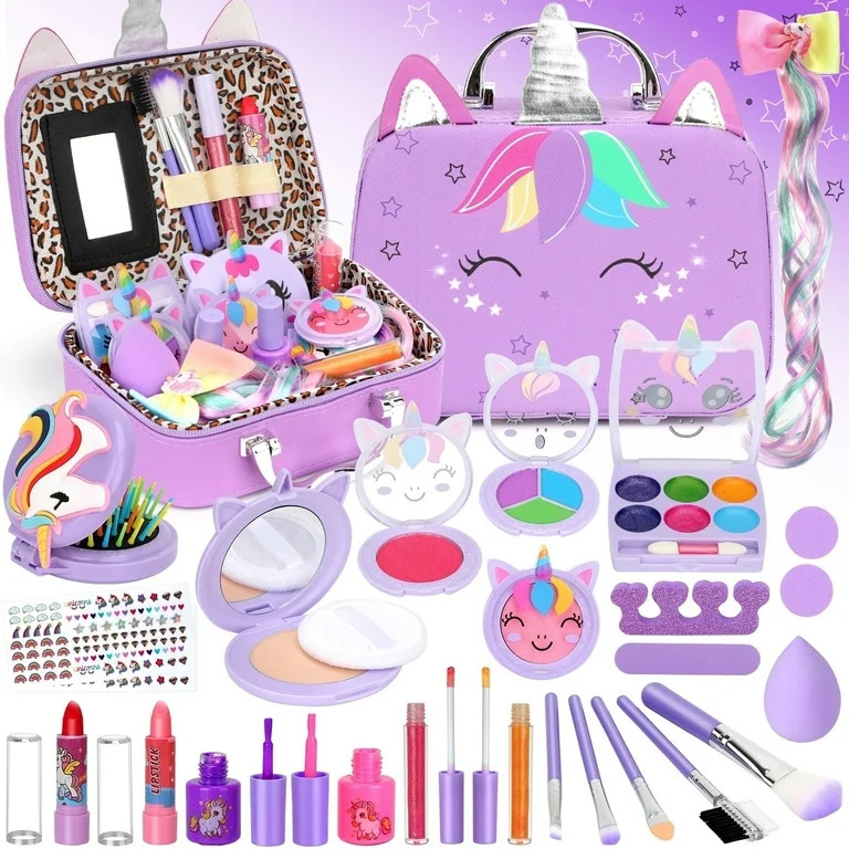 Sendida Kids Washable Makeup Set with Un-icorn Case for Girl Birthday Gift Toy for 3-12 Year Old ... | Walmart (US)
