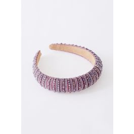 Full Rhinestone Crystal Headband in Lilac | Chicwish