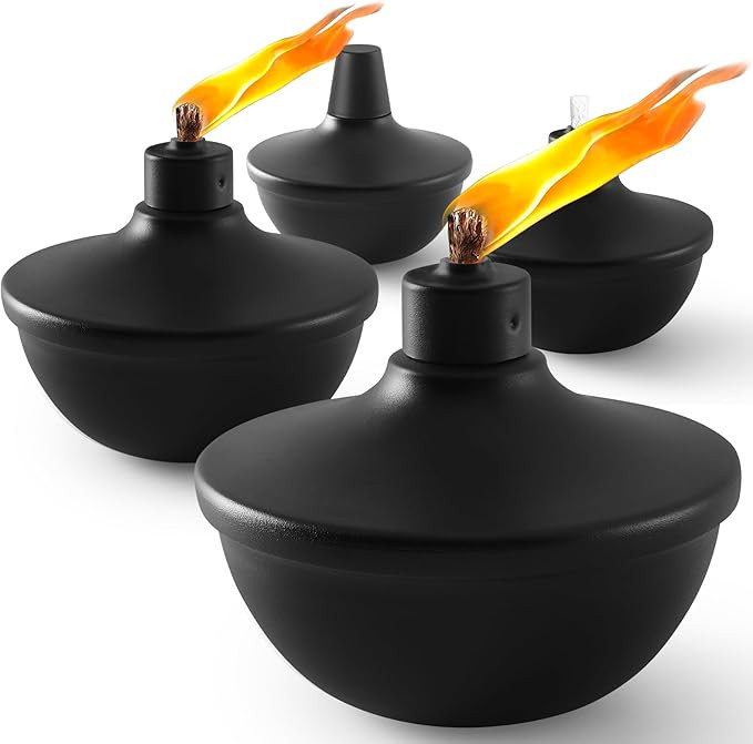 4 Pack Metal Table Top Torches,23.5 oz Citronella Torches for Outside,Refillable Flame Light Torc... | Amazon (US)