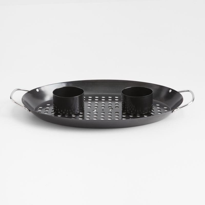 Crate & Barrel Outdoor Double Non-Stick Chicken Roaster Pan + Reviews | Crate & Barrel | Crate & Barrel