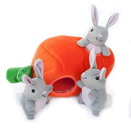 ZippyPaws Burrow Squeaky Hide and Seek Plush Dog Toy, Bunny 'n Carrot | Amazon (US)