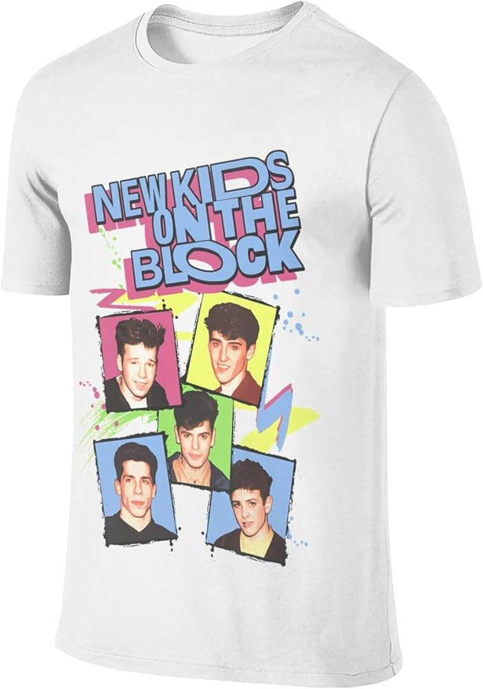 New of Kids On The-Block T-Shirt Classic Short Sleeve Cotton Tee Tops for Men Black(S-3XL) | Amazon (US)