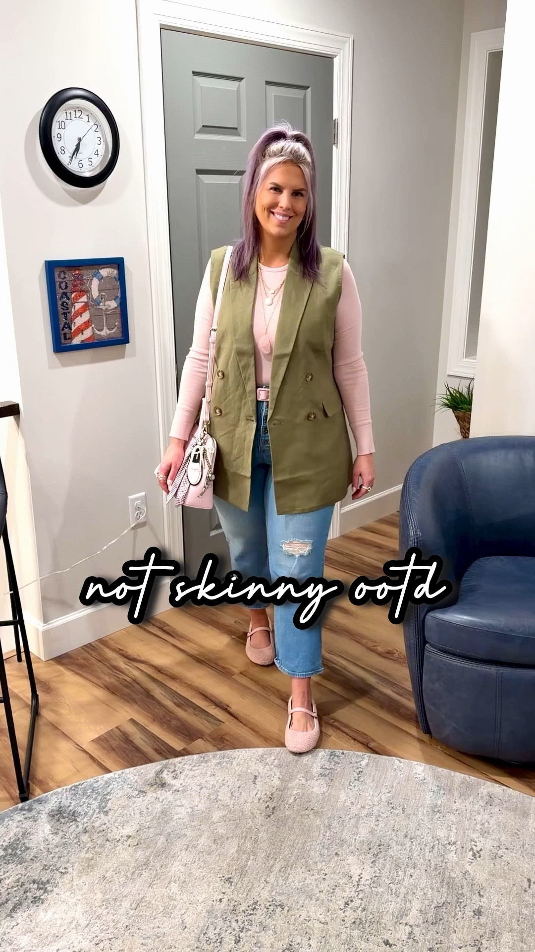 {⛔️CLEARANCE! for 40% plus an add’l 25%!}

✔️Vest▪️longline linen vest, green, double breasted 〰️ size M (TTS for oversized) @loft
✔️Basic Tee▪️light pink ribbed basic crewneck tee with cuffed sleeves 〰️ size M (sized down to be more fitted, TTS) @walmartstyle 
✔️Belt▪️light pink medium width belt with covered buckle 〰️ size XL @sheinofficial 

{similar items to get the look}
✔️Light wash Jeans▪️straight leg high rise, ankle length, button fly denim with light distressing {originally from @walmartstyle} but linked similar 
✔️Ballet Flats▪️pink Sherpa, shearling ballet flats {originally from @walmartstyle} but linked similar

#vest #vests vest outfit, outfit with vest, vest look, vest outfit idea, vest outfit inspo, vest outfit inspiration, vest inspo, vest inspiration, outfit with a vest, how to style vests, how to style a vest, vest outfit ideas, vest outfits, vest style, vest style ideas #workwear #work #office #professional #businesscasual business casual, work outfit, work outfit ideas, office outfit, office outfit ideas, workwear outfit, workwear style, workwear fashion, workwear inspo, workwear inspiration, work look, office look, office, office outfit, office outfit inspo, office outfit inspiration, wear to work, work clothing, work clothes, wear to work clothes, office style, work style, office fashion, slacks, trousers, professional style, professional outfit, interview outfit, interview outfit ideas, interview look, dress pants, workwear pants, work pants, blouse, blazer, button down, button up, skirt, dress #under20 #under30 #under40 #under50 #under60 #under75 #under100 #affordable #budget #inexpensive #size14 #size16 #size12 #medium #large #extralarge #xl #curvy #midsize #pear #pearshape #pearshaped budget fashion, affordable fashion, budget style, affordable style, curvy style, curvy fashion, midsize style, midsize fashion 



#LTKOver40 #LTKMidsize #LTKSaleAlert