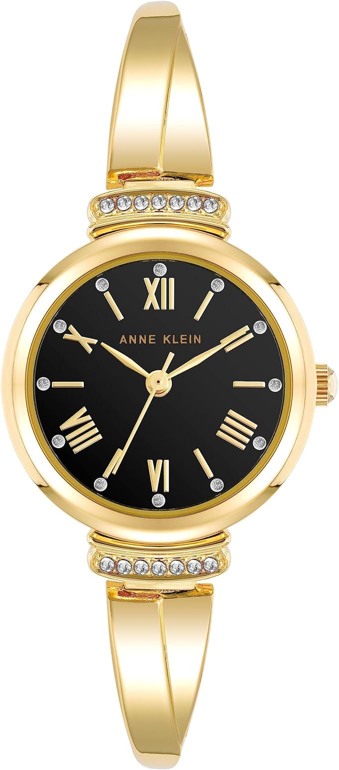 Anne Klein Women's Premium Crystal Accented Bangle Watch | Amazon (US)