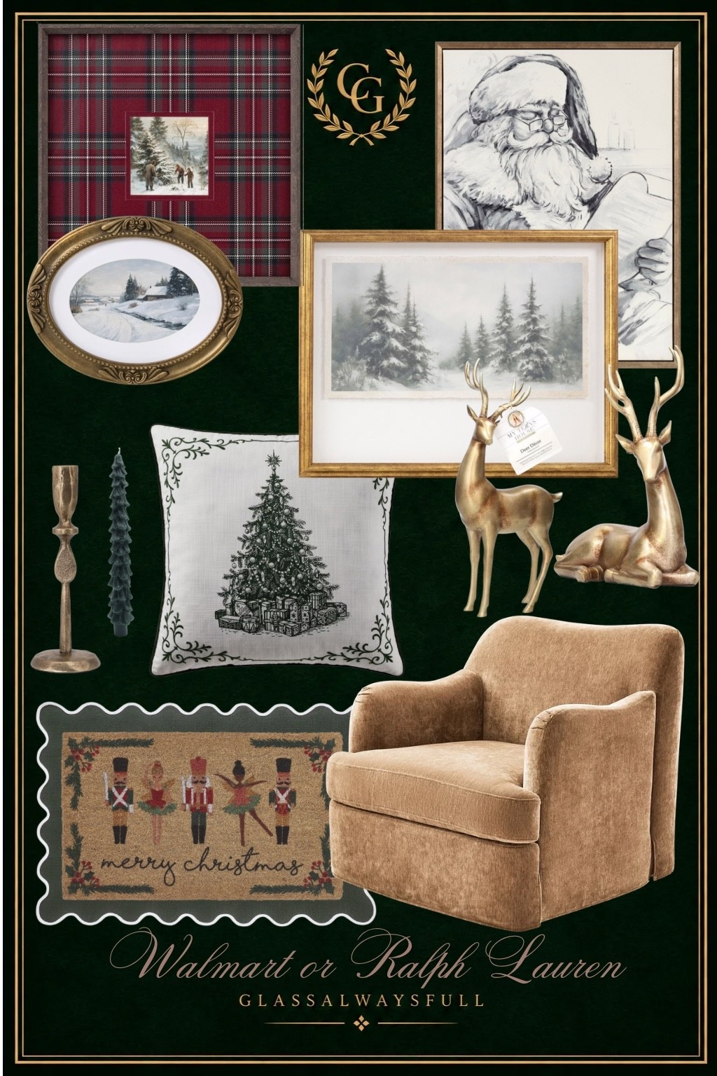 This Walmart Christmas decor is totally giving Ralph Lauren vibes. Christmas decor, luxe Christmas decor, ski chalet, home alone Christmas. Glassalwaysfull

#LTKSeasonal #LTKHome #LTKOver40