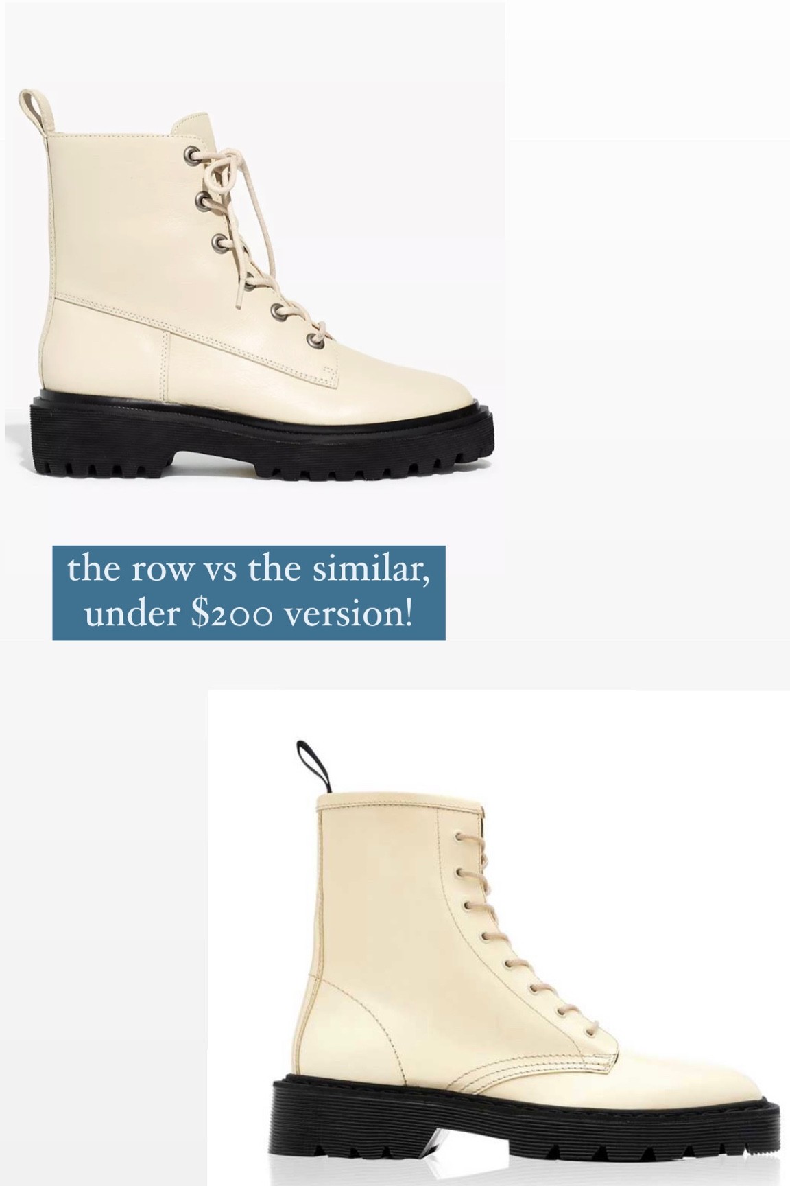 white combat boots the row dupes and similar

#LTKstyletip #LTKsalealert #LTKshoecrush
